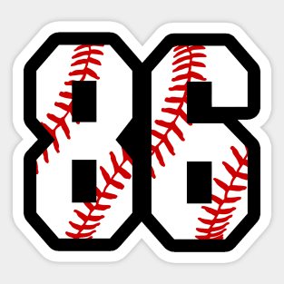 Baseball Number 86 #86 Baseball Shirt Jersey Favorite Player Biggest Fan Sticker